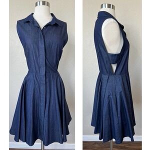 A.C.E. Cutout Blue Denim Mini Dress Size L